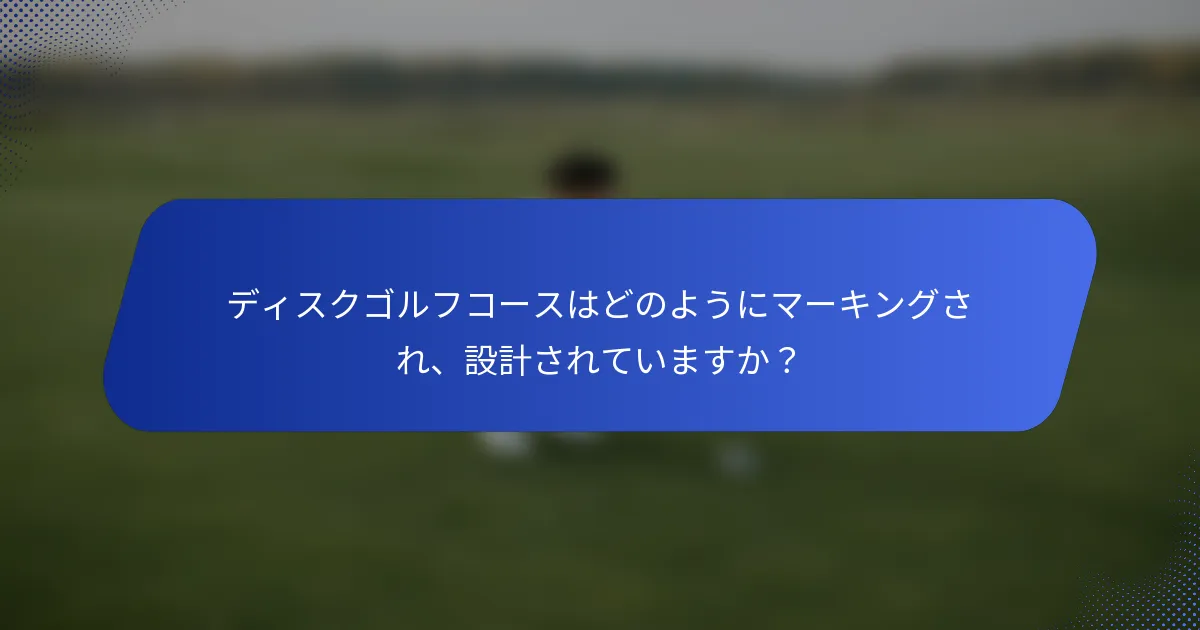 ディスクゴルフコースはどのようにマーキングされ、設計されていますか？