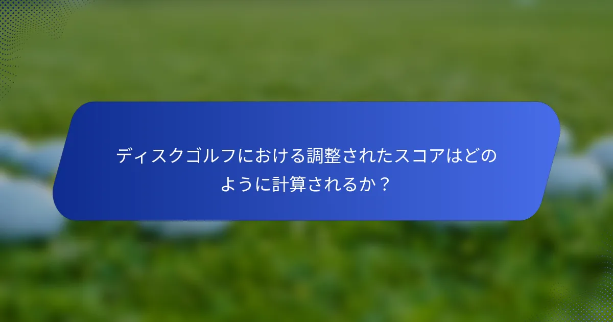 ディスクゴルフにおける調整されたスコアはどのように計算されるか？