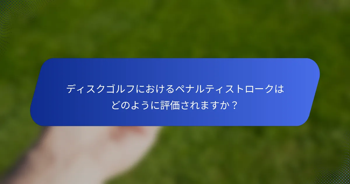 ディスクゴルフにおけるペナルティストロークはどのように評価されますか？