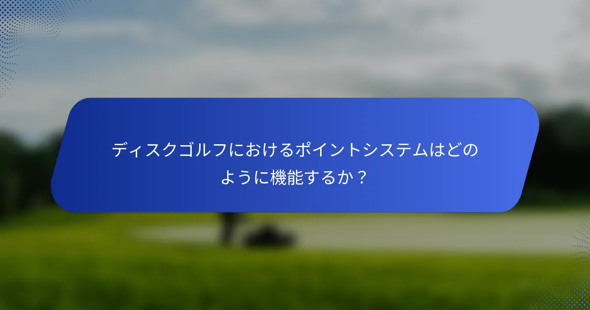 ディスクゴルフにおけるポイントシステムはどのように機能するか？