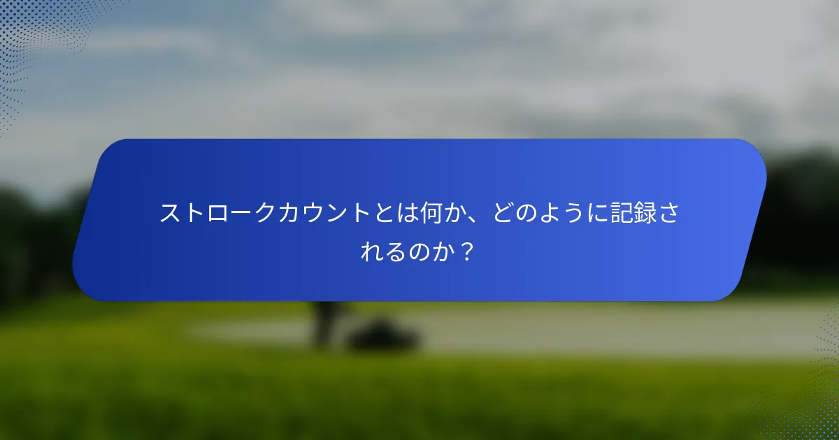 ストロークカウントとは何か、どのように記録されるのか？