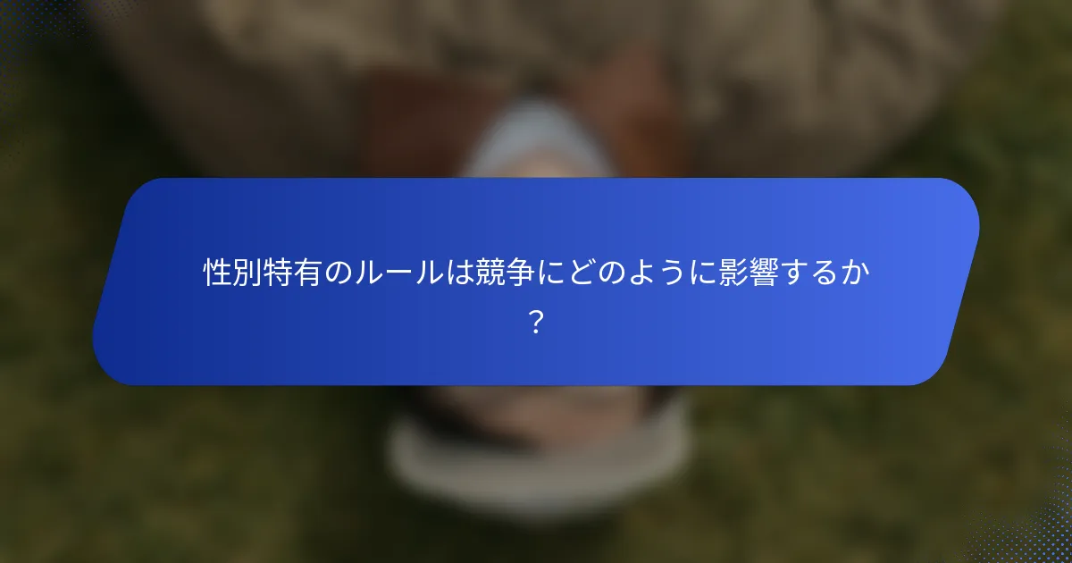 性別特有のルールは競争にどのように影響するか？